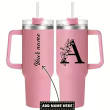 Personalized 40oz Tumbler with Name Custom Mother's Day Gifts Tumbler Metal Stainless Steel Vacuum Thermal Coffee Tea Mug