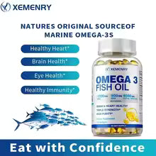 Omega-3 Fish Oil - Enhance Memory, Concentration and Cognition, Promote Brain and Eye Health, Enhance Immune Function